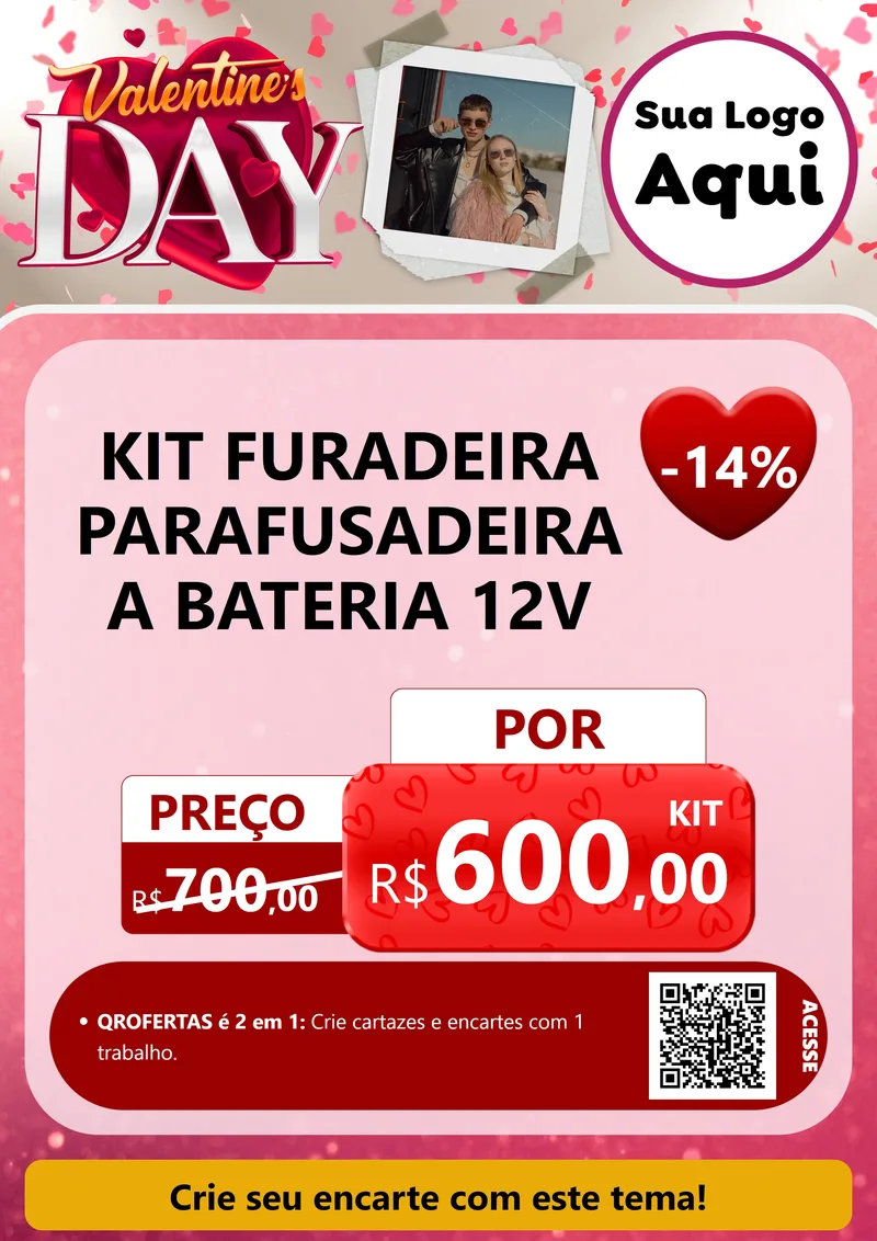 Modelo de Cartaz para Cartaz A4 Vertical com o tema Valentine's Day para Maquinas e Ferramentas