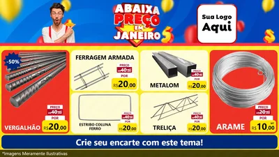 Modelo de TV para TV Horizontal com o tema Abaixa Preço em Janeiro para Ferragens