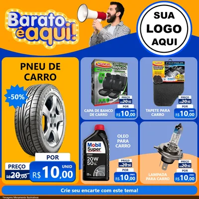 Modelo de Rede Social para Feed Facebook com o tema Barato é aqui para Auto peças
