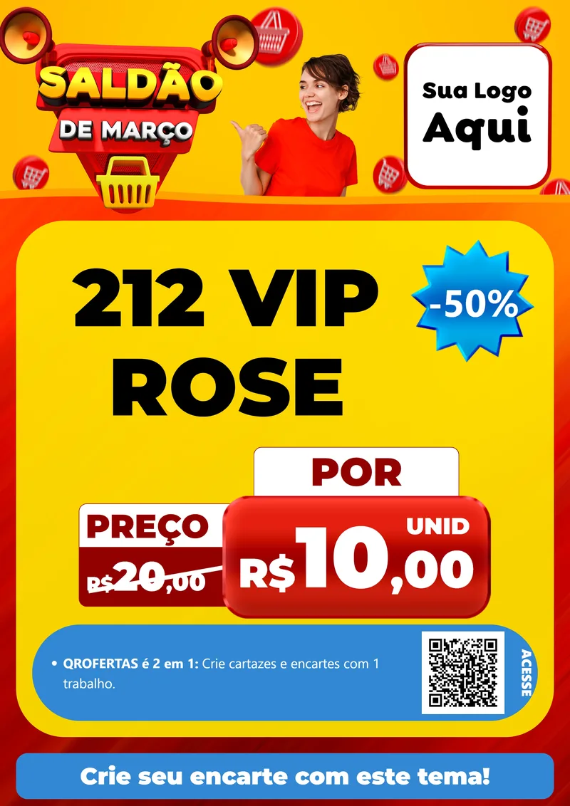 Modelo de Cartaz para Cartaz A4 Vertical com o tema Saldão de Março para Perfumes