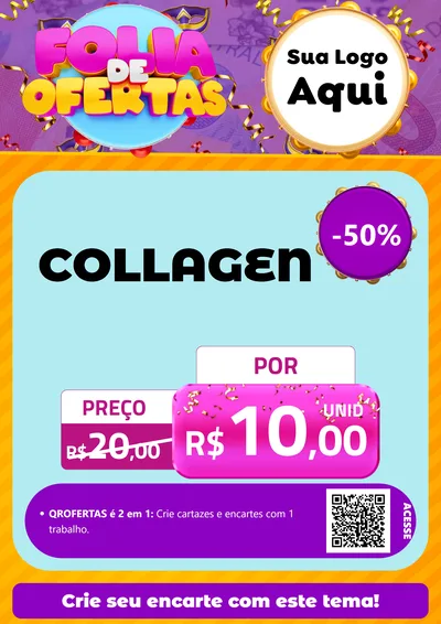 Modelo de Cartaz para Cartaz A4 Vertical com o tema Folia de Ofertas para Suplementos alimentares