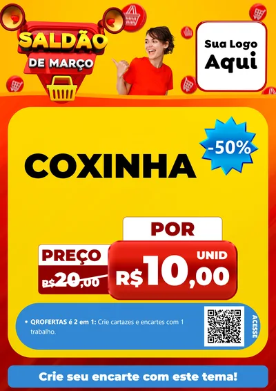 Modelo de Cartaz para Cartaz A4 Vertical com o tema Saldão de Março para Salgadaria