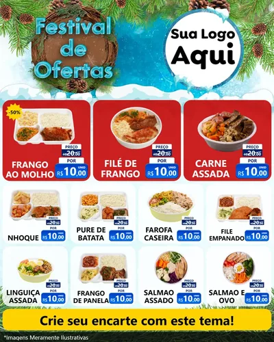 Modelo de Rede Social para Feed Instagram com o tema Festival de Ofertas - Inverno para Restaurante