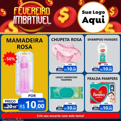 Modelo de Rede Social para Feed Facebook com o tema Fevereiro Imbatível para Bebês