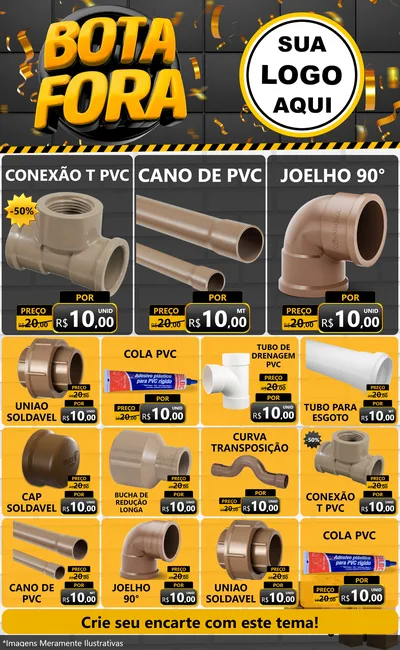 Modelo de Encarte para Encarte Grande com o tema Bota Fora para Tubos e conexões