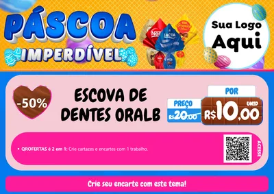 Modelo de Cartaz para Cartaz A4 Horizontal com o tema Páscoa Imperdível para Higiene Pessoal
