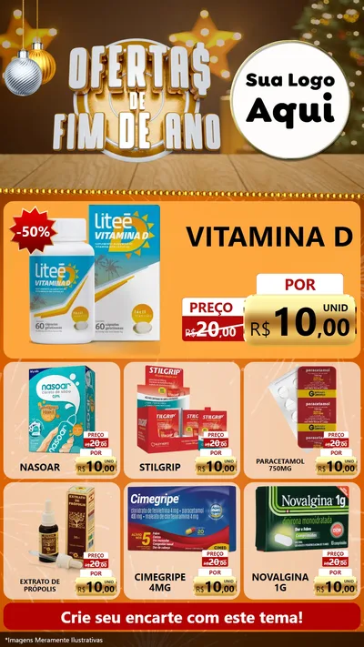 Modelo de Rede Social para Stories com o tema Ofertas de Fim de Ano para Farmácia