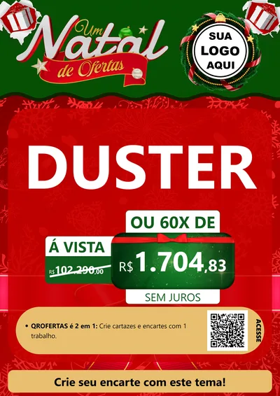Modelo de Cartaz para Cartaz A4 Vertical com o tema Um Natal de Ofertas para Concessionaria de Carros