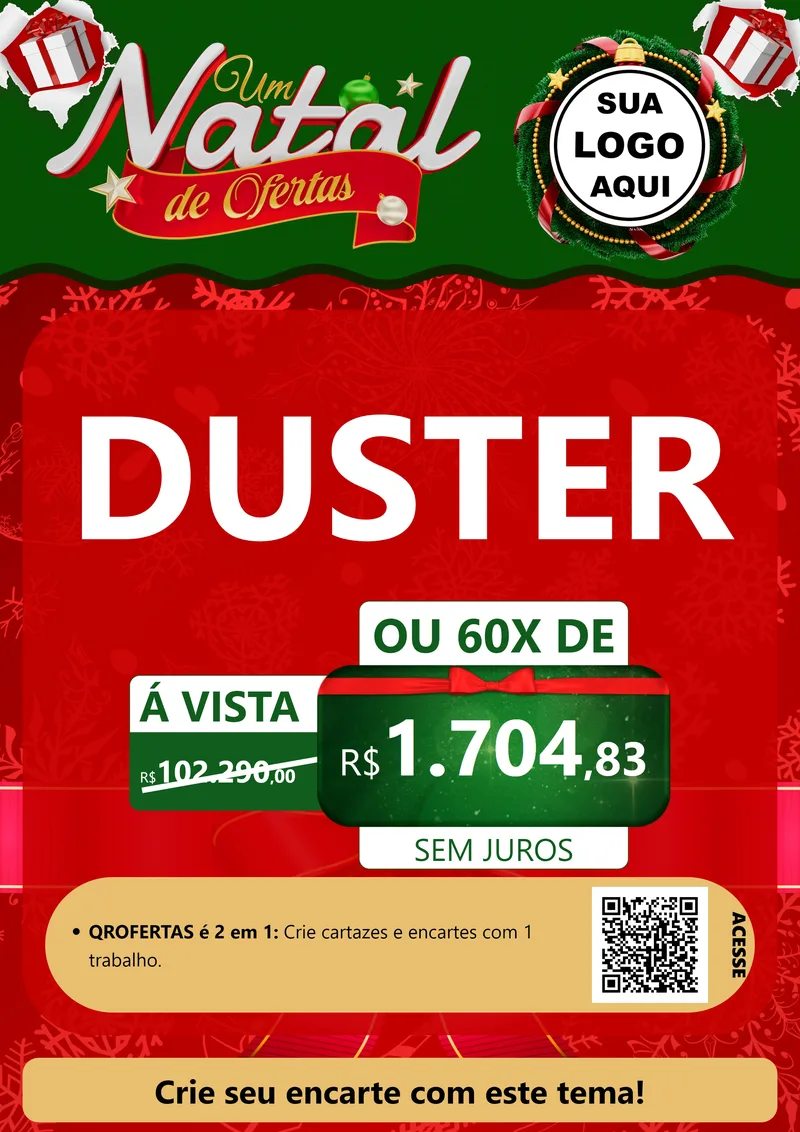 Modelo de Cartaz para Cartaz A4 Vertical com o tema Um Natal de Ofertas para Concessionaria de Carros