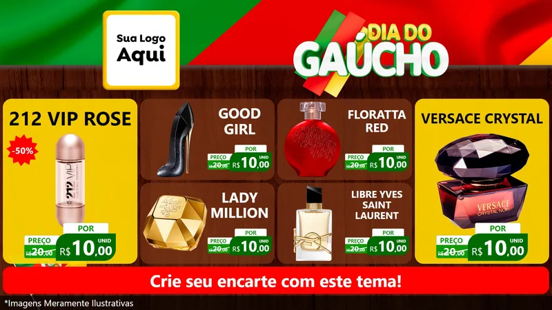 Modelo de TV para TV Horizontal com o tema Dia do Gaúcho para Perfumes