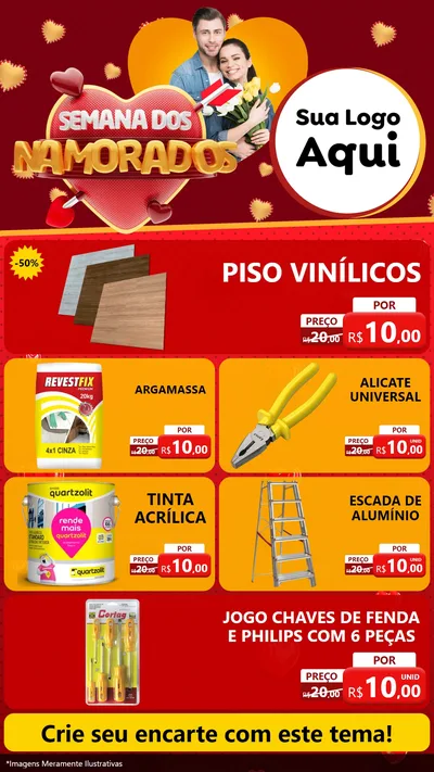 Modelo de TV para TV Vertical com o tema Semana dos Namorados para Material para Construção
