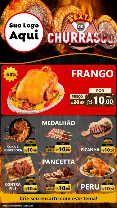 Modelo de Rede Social para Stories com o tema Sexta do Churrasco para Assados