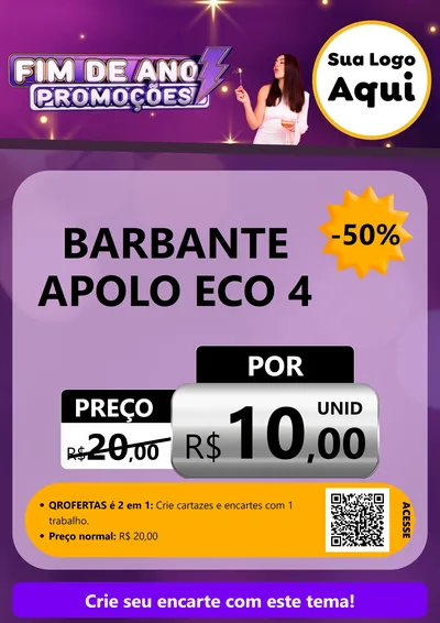 Modelo de Cartaz para Cartaz A4 Vertical com o tema Fim de Ano Promoções para Armarinho e Aviamentos