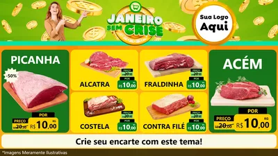 Modelo de TV para TV Horizontal com o tema Janeiro Sem Crise para Açougue