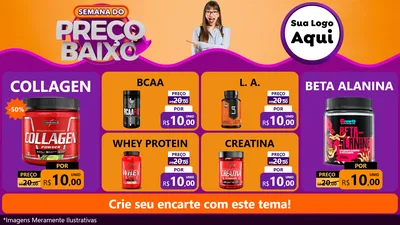 Modelo de TV para TV Horizontal com o tema Semana do Preço Baixo para Suplementos alimentares