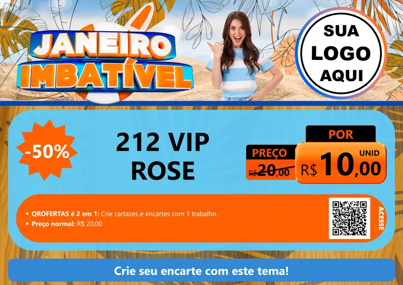 Modelo de Cartaz para Cartaz A4 Horizontal com o tema Janeiro Imbatível para Perfumes