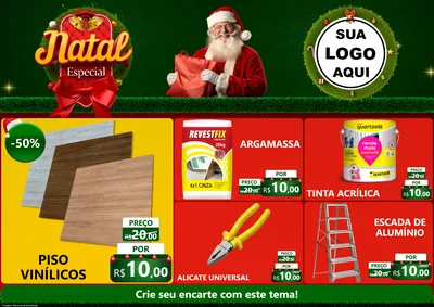Modelo de Encarte para Encarte A4 Horizontal com o tema Natal Especial para Material para Construção