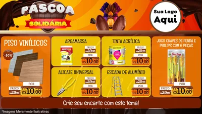 Modelo de TV para TV Horizontal com o tema Páscoa Solidária para Material para Construção