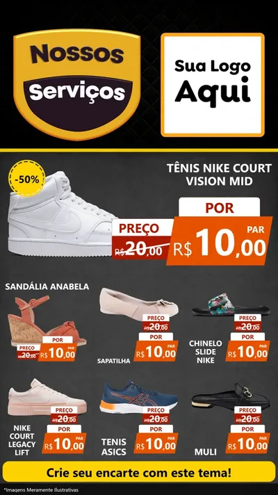 Modelo de Rede Social para Stories com o tema Nossos Serviços para Calçados