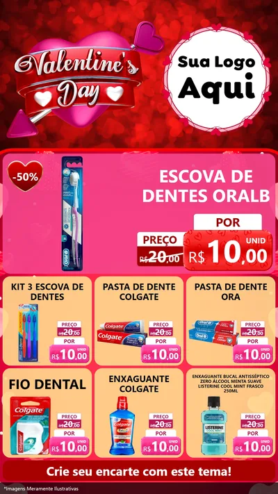 Modelo de Rede Social para Stories com o tema Valentine's Day para Higiene Pessoal