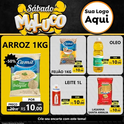 Modelo de Rede Social para Feed Facebook com o tema Sábado Maluco para Supermercado