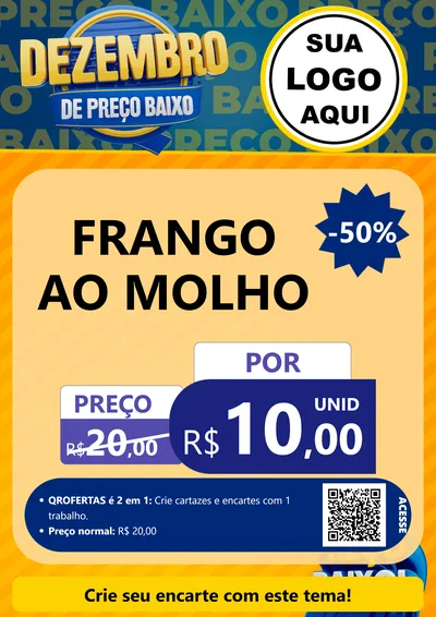 Modelo de Cartaz para Cartaz A4 Vertical com o tema Dezembro de Preço Baixo para Restaurante