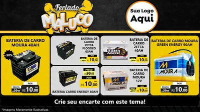 Modelo de TV para TV Horizontal com o tema Feriado Maluco para Baterias Elétricas