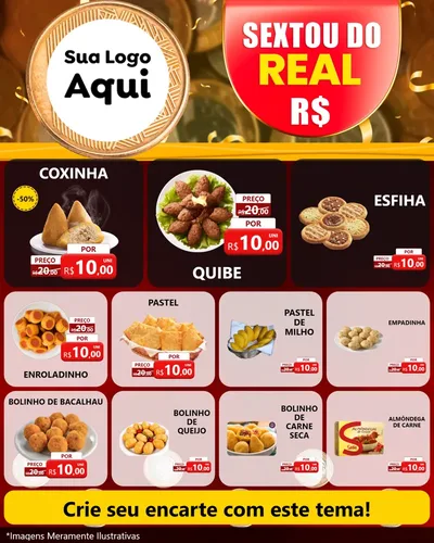 Modelo de Rede Social para Feed Instagram com o tema Sextou do Real para Salgadaria