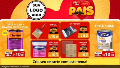 Modelo de TV para TV Horizontal com o tema Mês Dos Pais para Tintas e Ferramentas