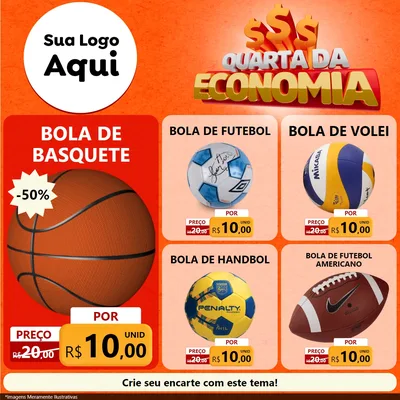Modelo de Rede Social para Feed Facebook com o tema Quarta da Economia para Artigos Esportivos