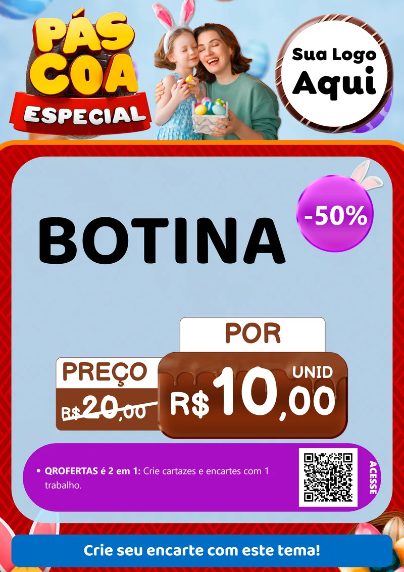 Modelo de Cartaz para Cartaz A4 Vertical com o tema Páscoa Especial para Agropecuária