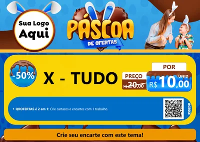 Modelo de Cartaz para Cartaz A4 Horizontal com o tema Páscoa de Ofertas para Hamburgueria