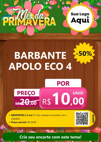 Modelo de Cartaz para Cartaz A4 Vertical com o tema Mês da Primavera para Armarinho e Aviamentos
