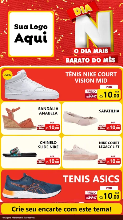 Modelo de TV para TV Vertical com o tema Dia N o Dia Mais Barato do Mês para Calçados