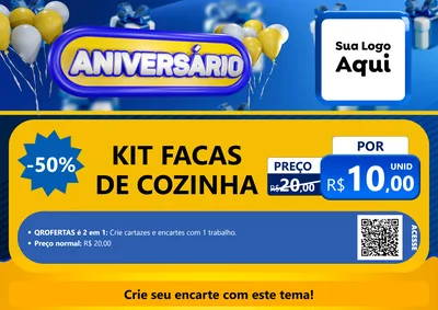 Modelo de Cartaz para Cartaz A4 Horizontal com o tema Aniversário para Utilidades Domésticas
