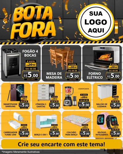 Modelo de Rede Social para Feed Instagram com o tema Bota Fora para Móveis e Eletro