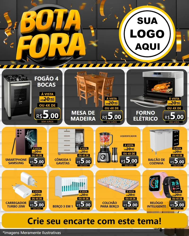 Modelo de Rede Social para Feed Instagram com o tema Bota Fora para Móveis e Eletro