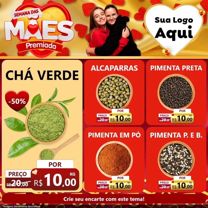 Modelo de Rede Social para Feed Facebook com o tema Semana das Mães Premiada para Produtos Naturais