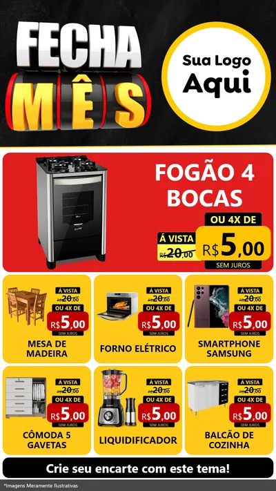 Modelo de Rede Social para Stories com o tema Fecha Mês para Móveis e Eletro