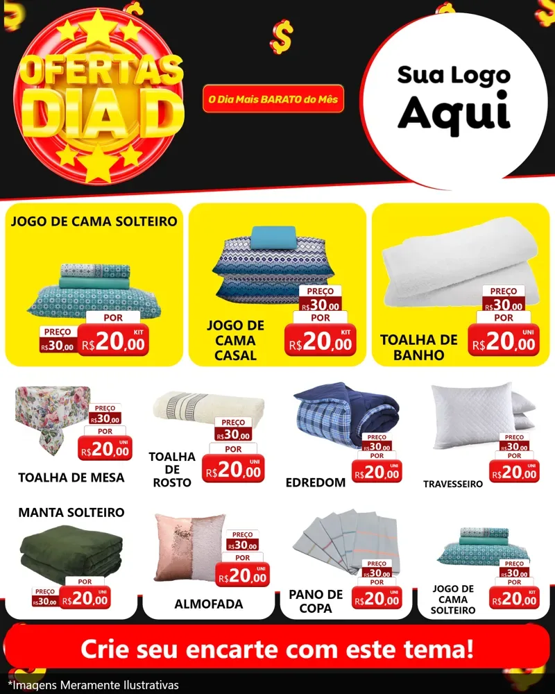 Modelo de Rede Social para Feed Instagram com o tema Dia D para Cama, Mesa e Banho