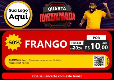 Modelo de Cartaz para Cartaz A4 Horizontal com o tema Quarta Turbinada para Assados
