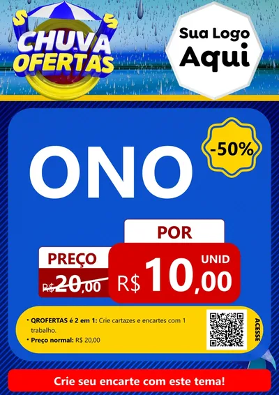 Modelo de Cartaz para Cartaz A4 Vertical com o tema Chuva de Ofertas para Óticas