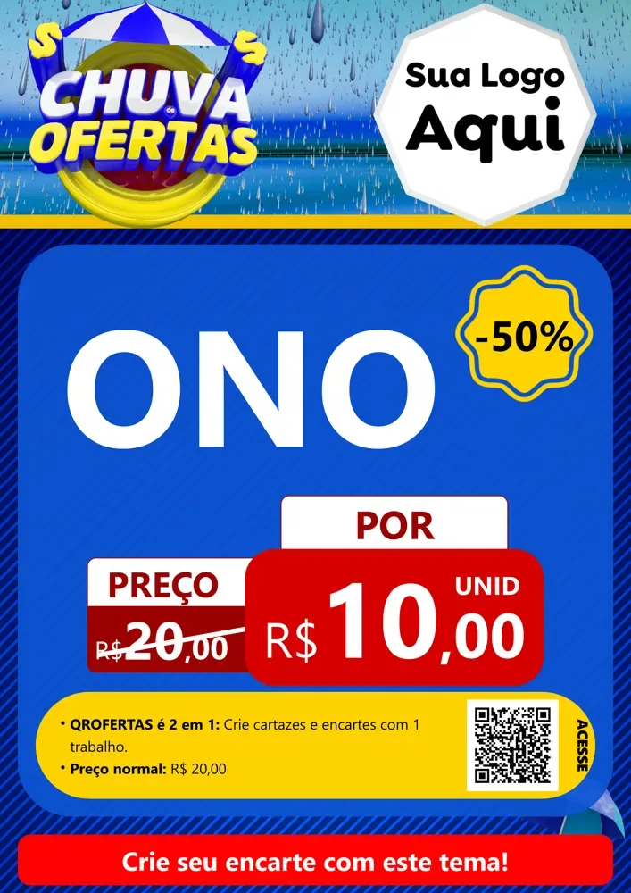 Modelo de Cartaz para Cartaz A4 Vertical com o tema Chuva de Ofertas para Óticas