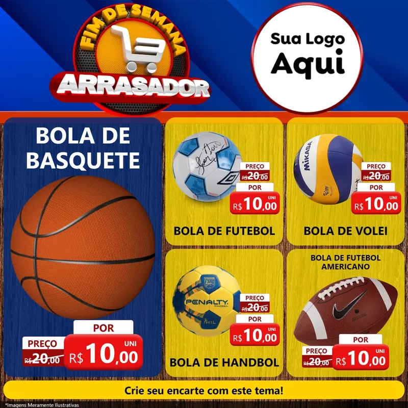 Modelo de Rede Social para Feed Facebook com o tema Fim De Semana Arrasador para Artigos Esportivos