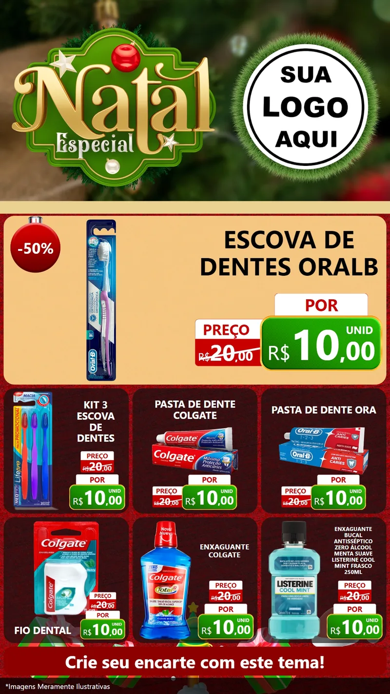 Modelo de Rede Social para Stories com o tema Natal Especial para Higiene Pessoal