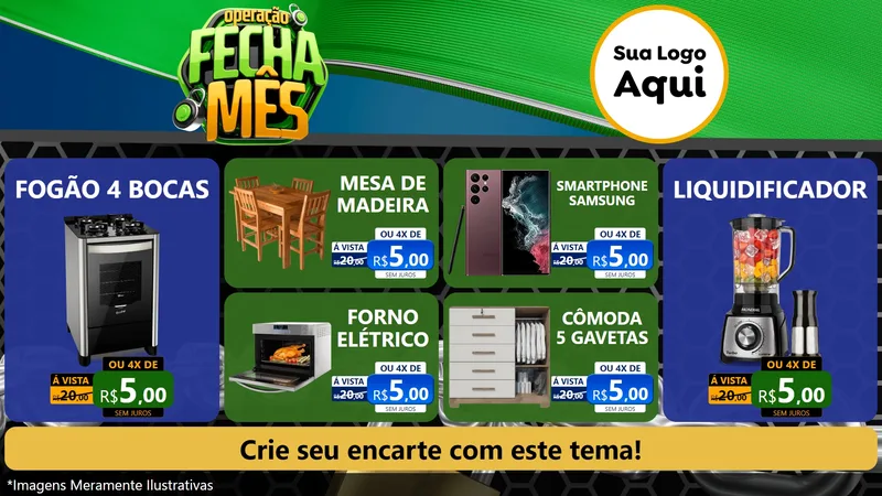 Modelo de TV para TV Horizontal com o tema Operação Fecha Mês para Móveis e Eletro