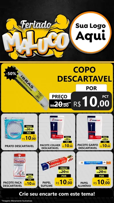 Modelo de Rede Social para Stories com o tema Feriado Maluco para Embalagens