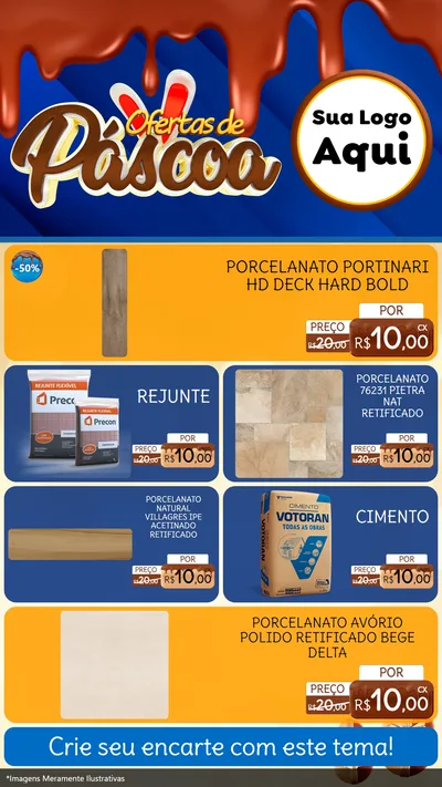 Modelo de TV para TV Vertical com o tema Ofertas de Páscoa para Pisos e revestimentos