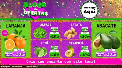Modelo de TV para TV Horizontal com o tema Bloco de Ofertas para Hortifrúti