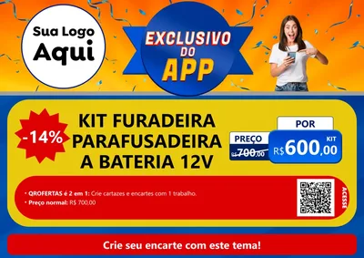 Modelo de Cartaz para Cartaz A4 Horizontal com o tema Exclusivo do Aplicativo para Maquinas e Ferramentas